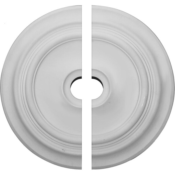 Ekena Millwork Traditional Clng Medallion, Two Piece (Fits Canopies up to 5 1/2"), 24 3/8"OD x 3 1/2"ID x 1 1/2"P CM24TR2-03500 - main